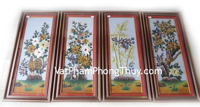 ttq03 tu quy hong truc cuc mai Hồng cúc trúc mai,mang linh khí, sự thịnh vượng TTQ03